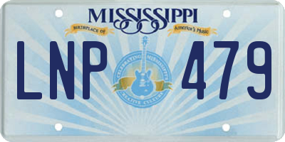 MS license plate LNP479
