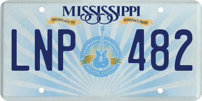 MS license plate LNP482