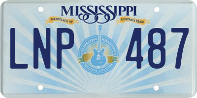MS license plate LNP487