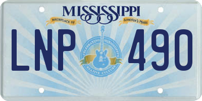 MS license plate LNP490
