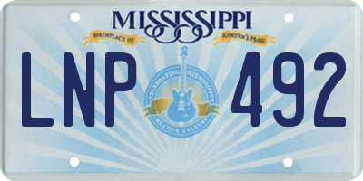 MS license plate LNP492