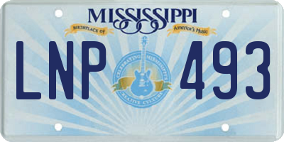 MS license plate LNP493