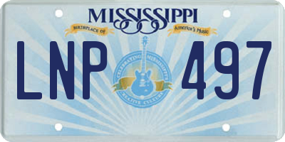 MS license plate LNP497