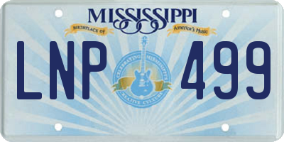 MS license plate LNP499