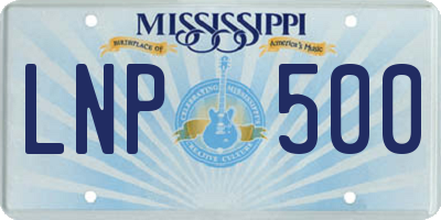 MS license plate LNP500
