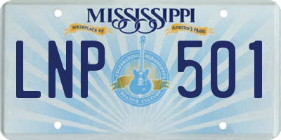 MS license plate LNP501