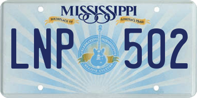 MS license plate LNP502