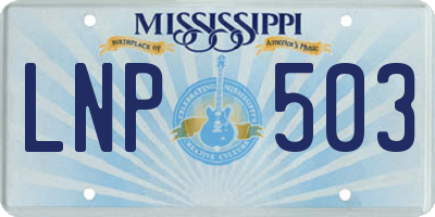 MS license plate LNP503