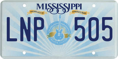 MS license plate LNP505