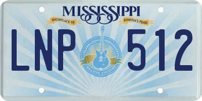MS license plate LNP512
