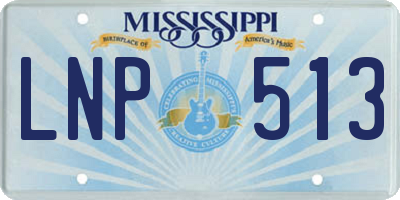 MS license plate LNP513