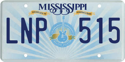 MS license plate LNP515