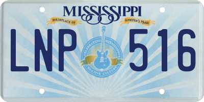 MS license plate LNP516