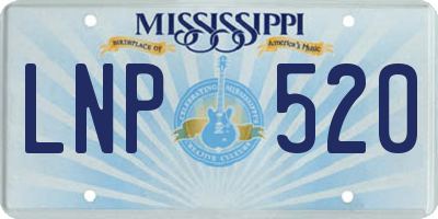 MS license plate LNP520
