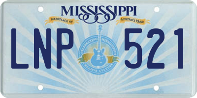 MS license plate LNP521