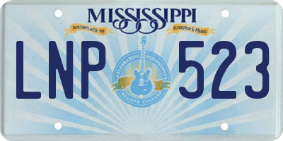 MS license plate LNP523