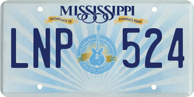 MS license plate LNP524