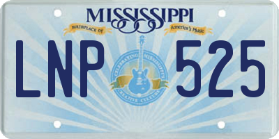 MS license plate LNP525