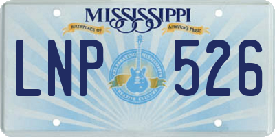 MS license plate LNP526