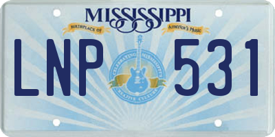 MS license plate LNP531