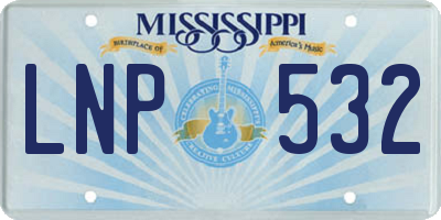 MS license plate LNP532
