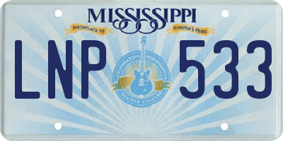 MS license plate LNP533