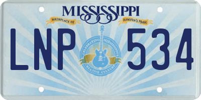 MS license plate LNP534