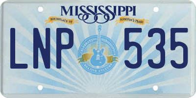 MS license plate LNP535