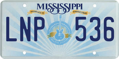 MS license plate LNP536