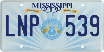 MS license plate LNP539