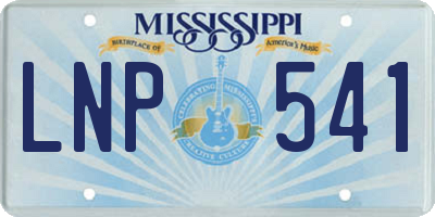 MS license plate LNP541