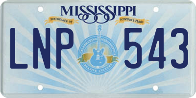 MS license plate LNP543