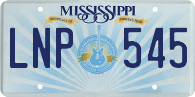 MS license plate LNP545