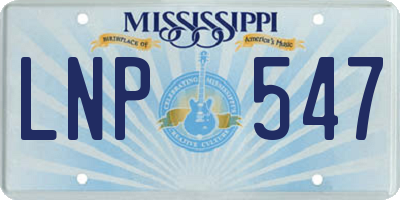 MS license plate LNP547
