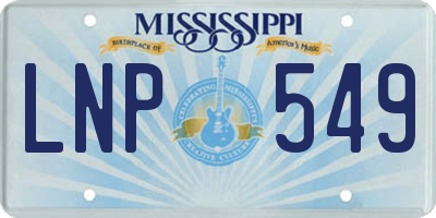 MS license plate LNP549