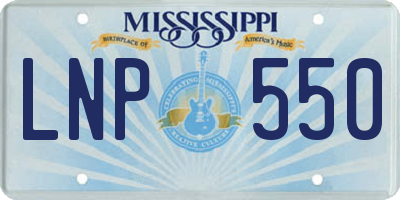 MS license plate LNP550