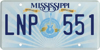 MS license plate LNP551