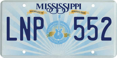 MS license plate LNP552