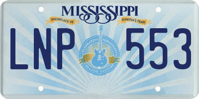MS license plate LNP553