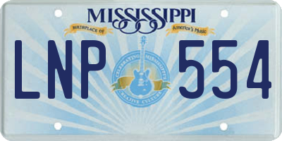 MS license plate LNP554
