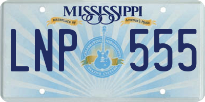 MS license plate LNP555