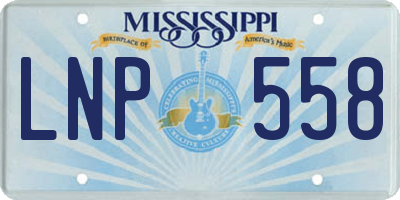 MS license plate LNP558