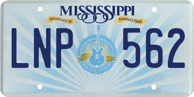 MS license plate LNP562