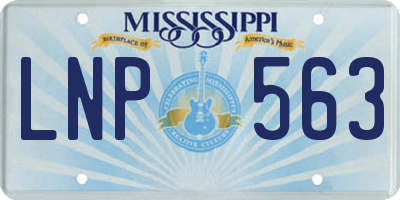 MS license plate LNP563
