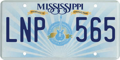 MS license plate LNP565