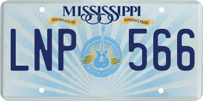 MS license plate LNP566