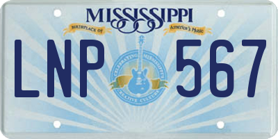 MS license plate LNP567