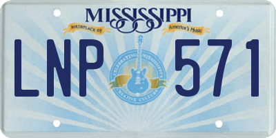 MS license plate LNP571