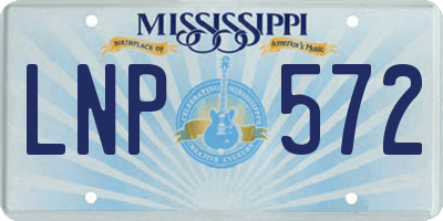 MS license plate LNP572