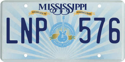 MS license plate LNP576